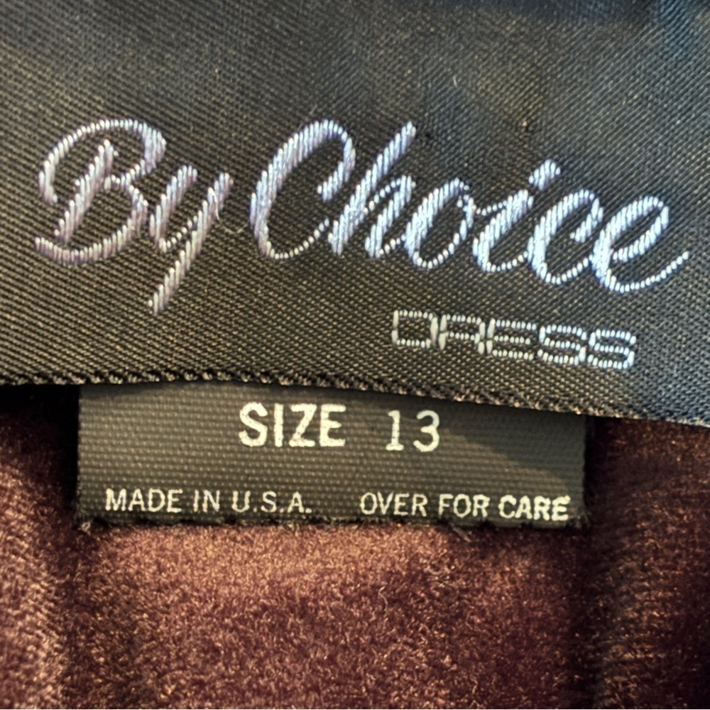 Vintage By Choice Velvet Ruffled Party Dress Junior Size 13 - Picture 3 of 4